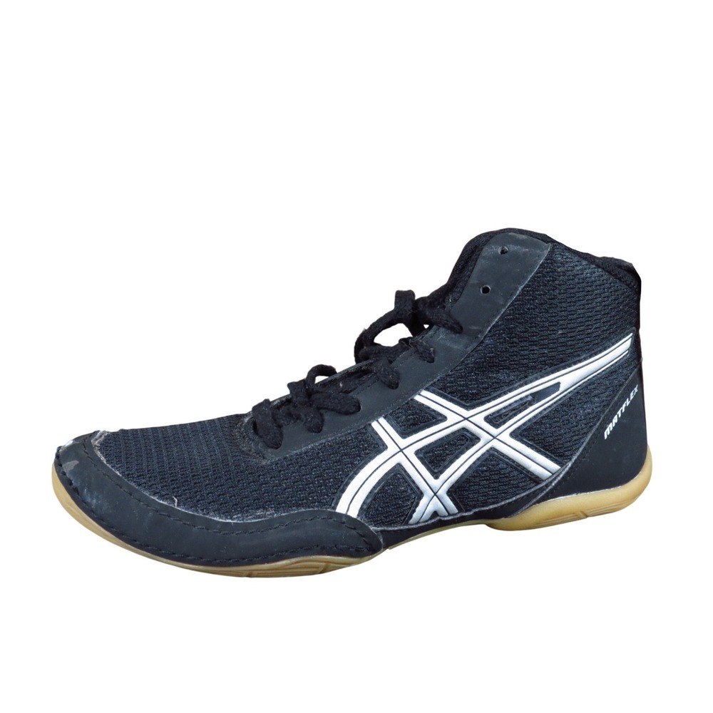 Asics Matflex 5 Kids Wrestling‎ Shoes Size 3 Youth Martial Arts Black Gum C545N